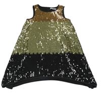 Zlato-černé flitrové šaty M&S