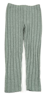 Šedozelené melírované rebrované úpletové legíny Shein