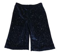 Tmavomodré třpytivé crop kalhoty dunnes