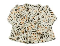 Smetanovo-hnědá vzorovaná sametová tunika 