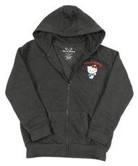 Tmavošedá propínací mikina s Kitty a kapucí Sanrio