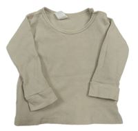 Béžové rebrované tričko H&M