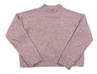 Ružový melírovaný sveter s flitrami Next