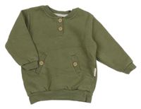 Khaki mikina s gombíkmi