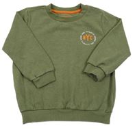 Khaki mikina s nápisom F&F