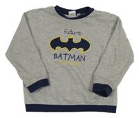 Sivá mikina s Batmanem a nápisom