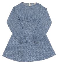 Modro-biele kvetované šaty Zara