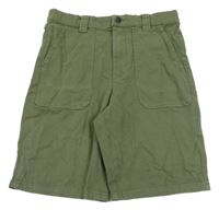 Khaki plátěné kraťasy Next