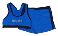 2set - Modro-černá sportovní lambáda s nápisem + kraťasy 