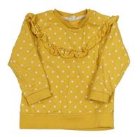 Žltá mikina s bodkami a volánikmi H&M