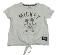 Biele crop tričko s Mickeym C&A