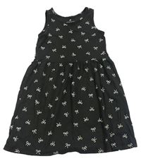 Tmavosivé bavlnené šaty s mašličkami H&M