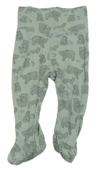 Zelenošedé polodupky s medvídky H&M