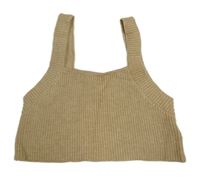 Béžový pletený crop top 