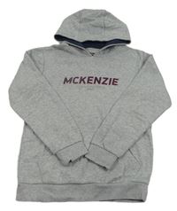 Sivá melírovaná mikina s logom a kapucňou McKenzie