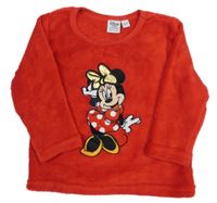 Červená chlpatá mikina s Minnií zn. Primark