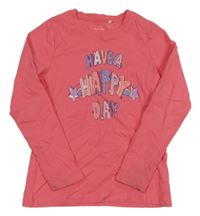 Růžové triko s nápisem Name it