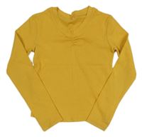 Žlté rebrované tričko George