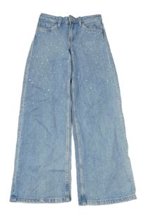 Svetlomodré wide leg rifle s kamienkami H&M