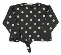 Tmavosivá crop mikina s bodkami H&M