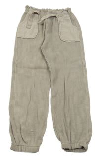 Béžové vzorované cuff tepláky Zara 