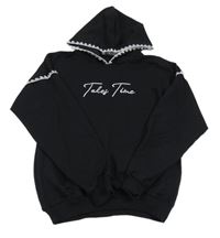 Čierna mikina s nápisom a kapucňou Fullamoda