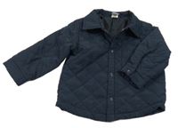 Tmavomodrá prošívaná jarní zateplená bunda H&M