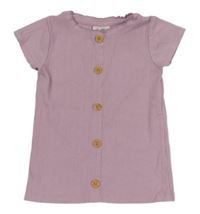 Světlerůžové žebrované tričko s knoflíčky Topolino 