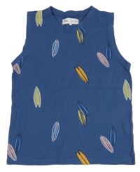 Tmavomodré tielko s listami Zara