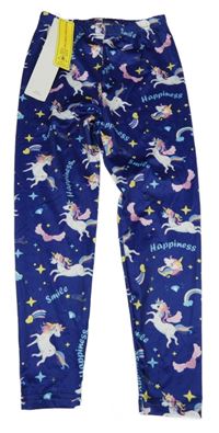 Nové - Tmavomoderé športové legíny s jednorožcami Shein