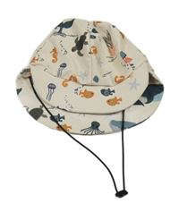 Smetanová UV kšiltovka s mořskými živočichy