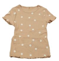 Starorůžové žebrované tričko s puntíky George 