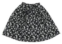 Čierna sukňa s kvietkami
