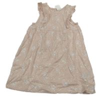 Světlerůžové bavlněné šaty motýly H&M