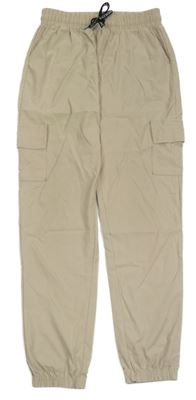 Béžové šušťákové cargo cuff nohavice