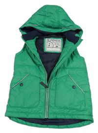 Zelená šusťáková zateplená vesta s kapucí M&S