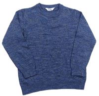 Tmavomodro-sivo-zafírový melírovaný sveter M&Co