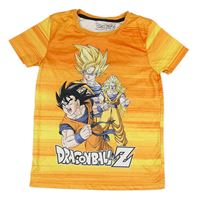 Tmavooranžovo-oranžovo-žluté pruhované melírované sportovní tričko s Dragonball Z Matalan