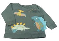 Khaki mikina s dinosaurami Next