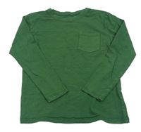 Tmavozelené melírované tričko s vreckom PRIMARK