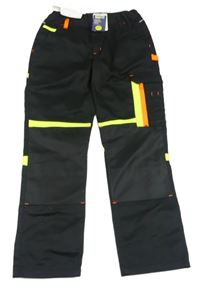 Nové - čierne outdoorové nohavice s neonovými prvky a vreckom zn. TOPTEX