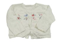 Smotanový prepínaci sveter s kvetmi a králikom a motýlkom little nutmeg