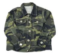 Army rifľová crop bunda s golierikom SHEIN