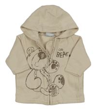 Svetlobéžová prepínaci mikina s medvedíkom a kapucňou Cherokee