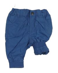 Modré cuff plátěné podšité kalhoty C&A