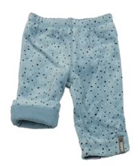 Modré puntíkaté plyšové podšité kalhoty ESPRIT