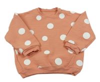 Skořicovo-biela bodkovaná á rebrovaná oversize mikina George