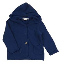 Tmavomodrý propínací svetr s kapucí impidimpi