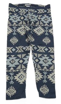 Tmavomodré vzorované legíny riflového vzhledu Next