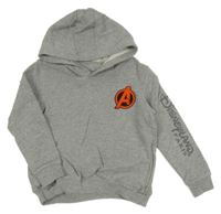 Sivá melírovaná mikina so znakem - Avengers a kapucňou Disney